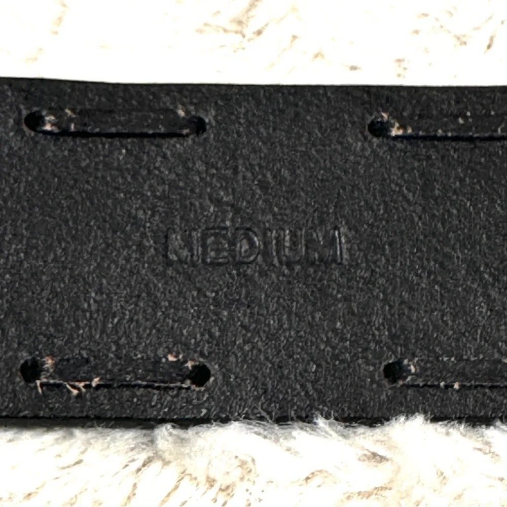 DKNY Black Leather Laced Design, Silver Buckle  Belt M,  EUC!